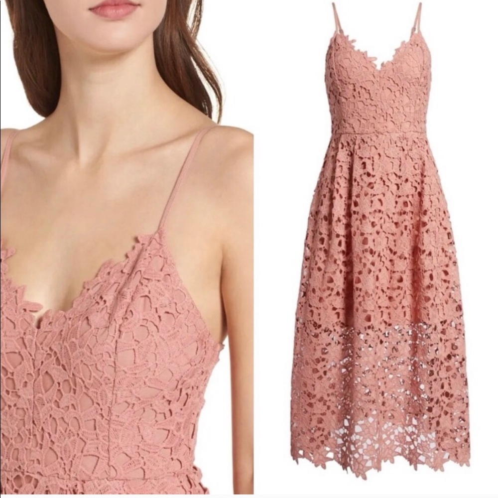 Astr The Label lace midi dress